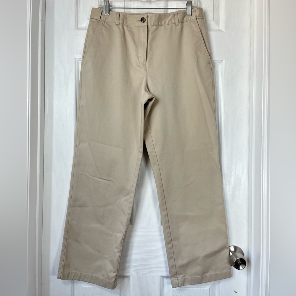 LL Bean Khakis Pants Classic Fit Hidden Comfort Waist 10 Petite